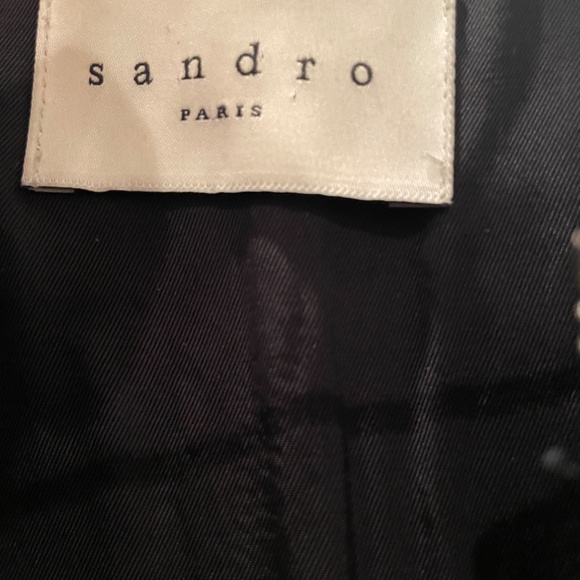 Black Sandro Paris Leather Jacket ,  US 4 - Picture 5 of 13